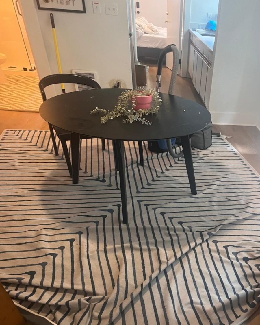 Area rug before cleaning