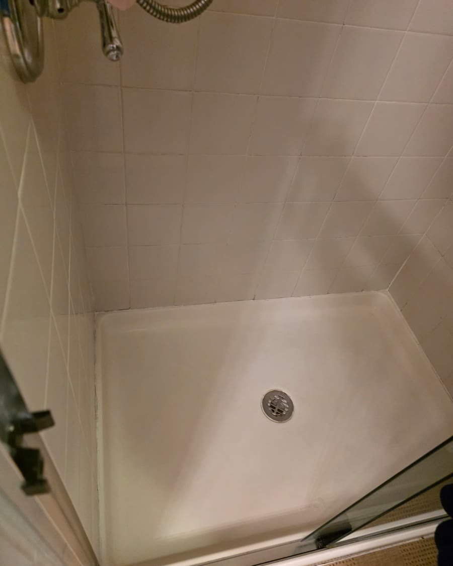 Shower after grout and tile cleaning