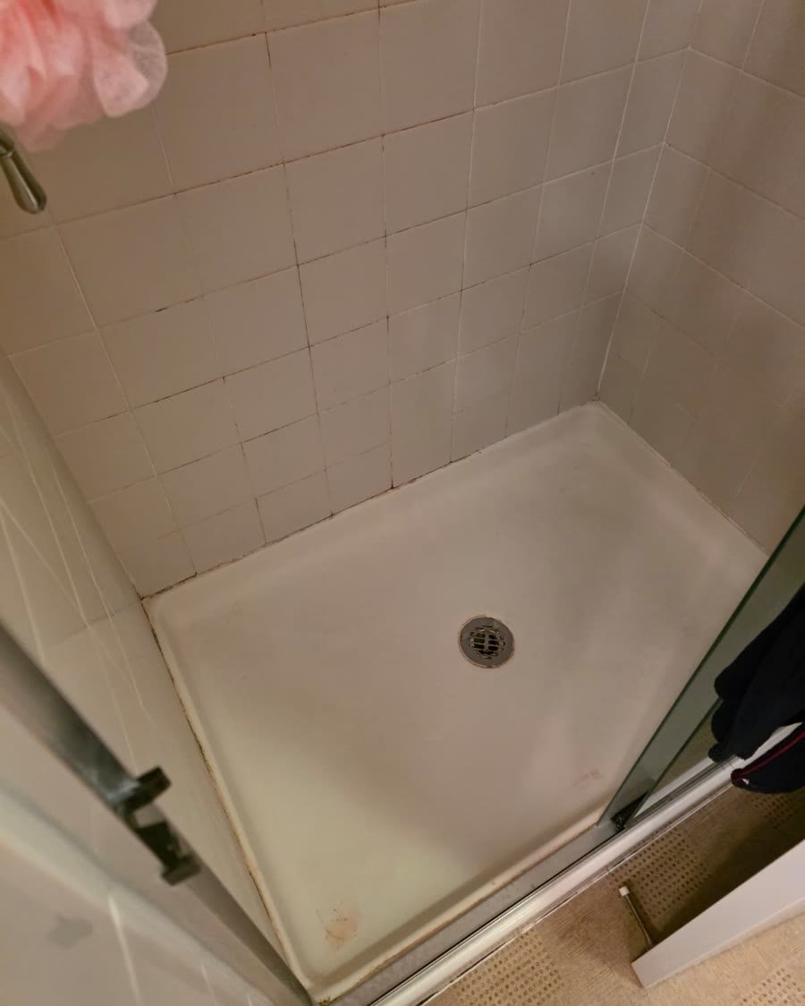 Shower before cleaning